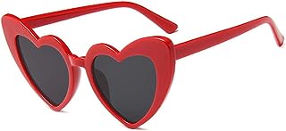 Heart Shaped Sunglasses for Women,Vintage Cat Eye Mod Style Retro Kurt Cobain Glasses