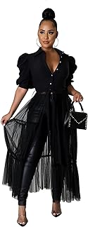 Women Sexy Short Sleeve Bodycon High Low Asymmetrical Ruffle Tunics Blouse Shirt Top Dress