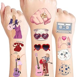 Temporary Tattoos Gift For Fan Birthday Party Decorations | 50Pcs Hand Face Tattoo Stickers Party Favor Party Supplies Gift For Kid Boy Girl Adult Pretty Christmas Gift