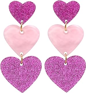 Heart Earrings Taylor Heart Earrings for Women Teen Girls – Swiftie Lover Style Drop & Dangle Heart Earrings, TS Lover Earrings Concert Tour Accessories